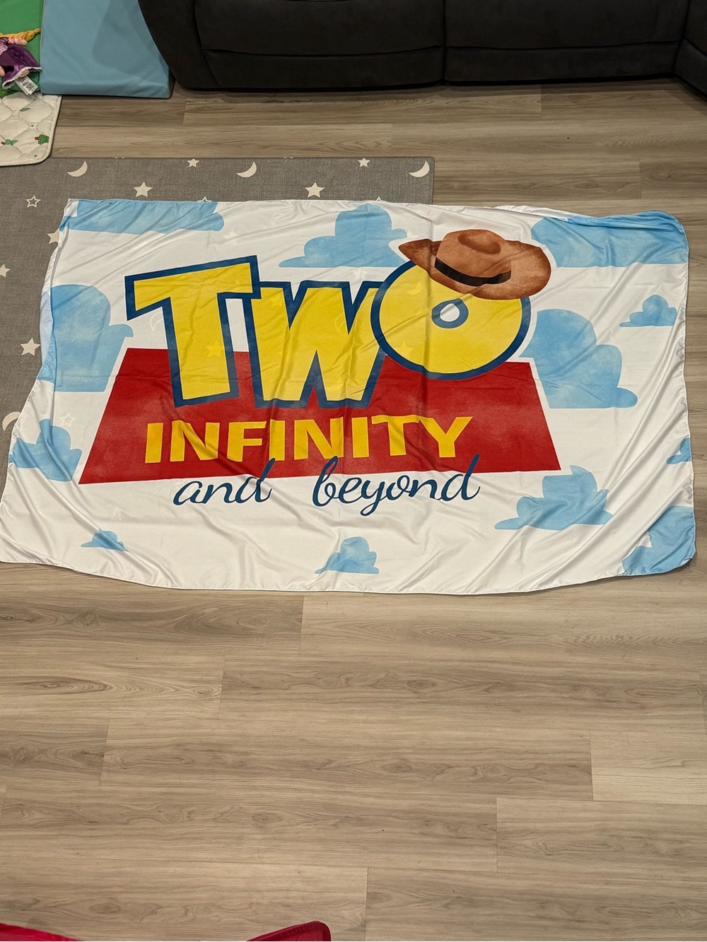 Toy Story Custom 2nd Birthday ‘Two Infinity and Beyond' Kids Fabric Banner